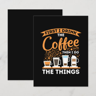 Morgenmotivation Boost - Mantra für Kaffeeliebhabe RSVP Karte