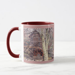 Morgennebel am Wasserrad Tasse