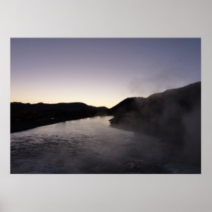 Morgennebel auf dem Jackson River bei Grand Teton Poster