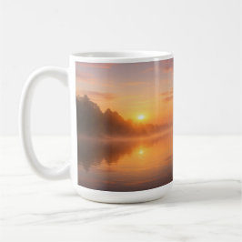 Morgennebel auf stillem Wasser Kaffeetasse