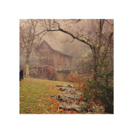 Morgennebel Holzdruck