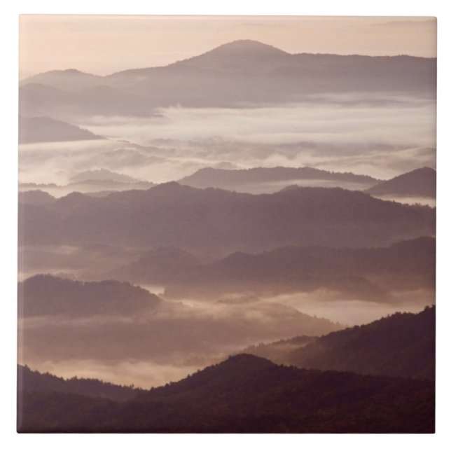 Morgennebel im Süden Appalachen Fliese (Vorderseite)