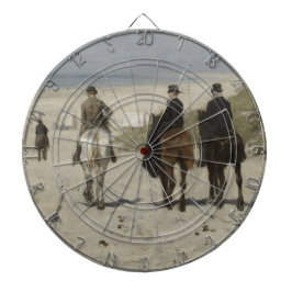 Morgenreiten am Strand (von Anton Mauve) Dartscheibe