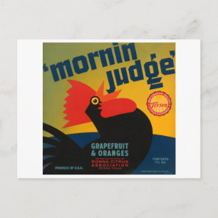 Morgenrichter Citrus Antike Fruchtkistenetikett Postkarte