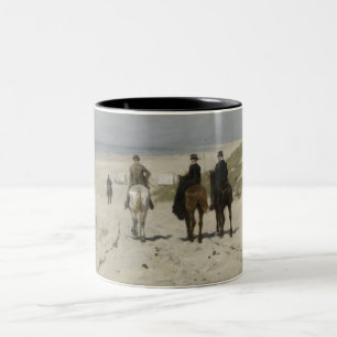 Morgenritt am Strand (von Anton Mauve) Zweifarbige Tasse