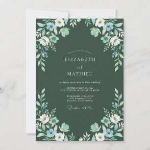 Morgenröte-Mint-Laub-Eukalyptus-Hochzeit Einladung