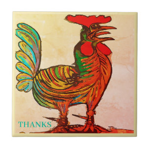 Morgenruf, Rooster, Tile Fliese