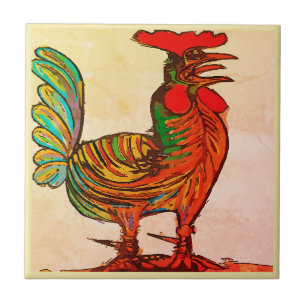 Morgenruf, Rooster, Tile Fliese