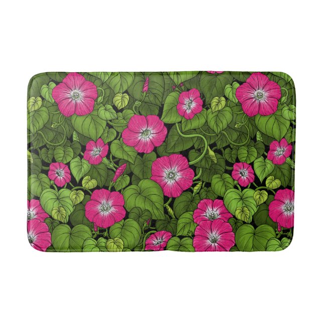 Morgenruhm in Rosa und Grün Badematte (Vorderseite)