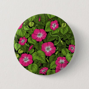 Morgenruhm in Rosa und Grün Button