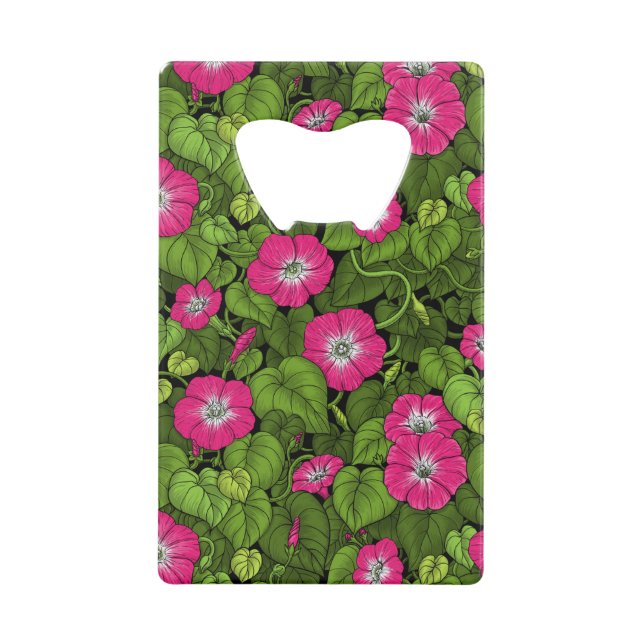 Morgenruhm in Rosa und Grün Geldbeutel Flaschenöffner (Vorderseite)