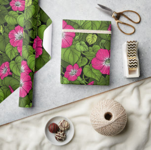 Morgenruhm in Rosa und Grün Geschenkpapier