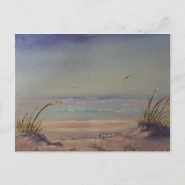 Morgens am Strand Postkarte (Vorderseite)