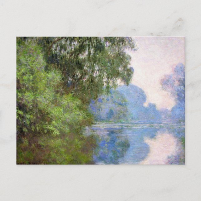 Morgens an der Seine bei Giverny Claude Monet Postkarte (Vorderseite)