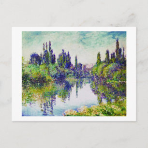 Morgens an der Seine, in der Nähe von Vetheuil Cla Postkarte