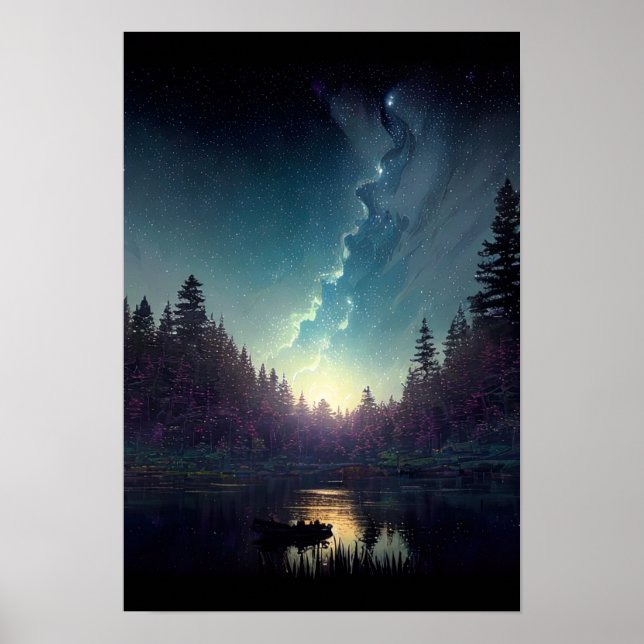 Morgens Ankunft im Starry Forest Lake Poster (Vorne)