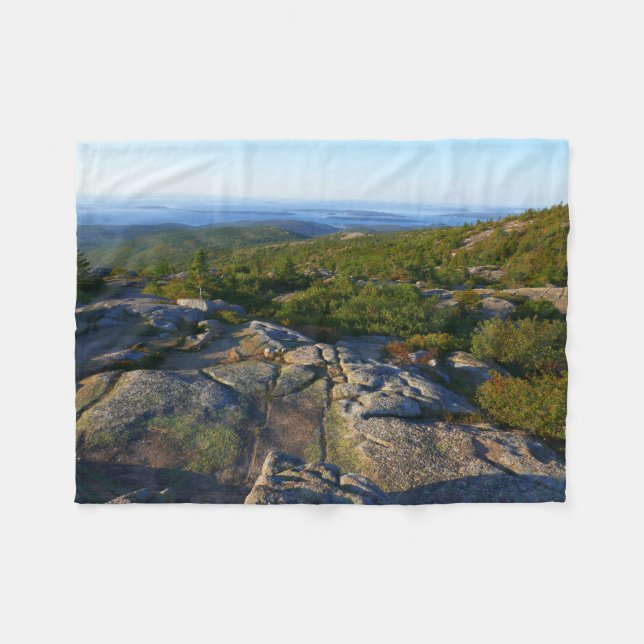 Morgens auf dem Cadillac Mountain at Acadia Fleecedecke (Vorderseite (Horizontal))