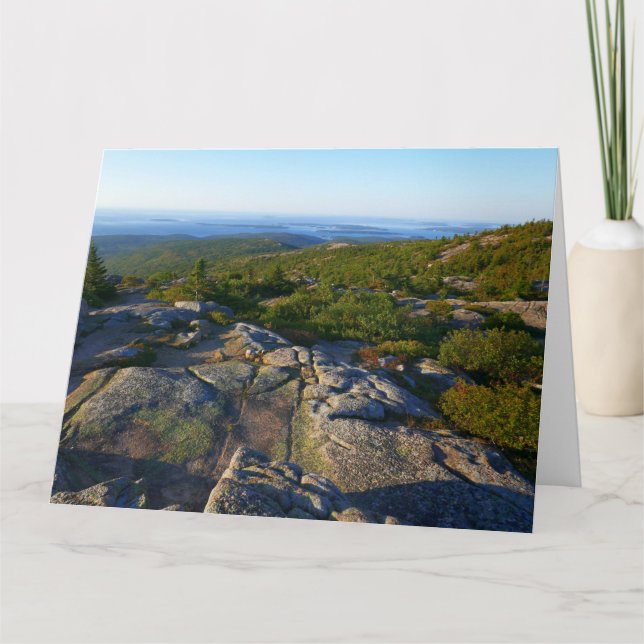 Morgens auf dem Cadillac Mountain at Acadia Karte (Vorderseite)