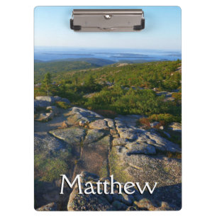 Morgens auf dem Cadillac Mountain at Acadia Klemmbrett