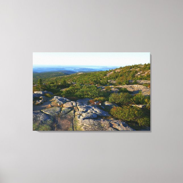 Morgens auf dem Cadillac Mountain at Acadia Leinwanddruck (Vorderseite)