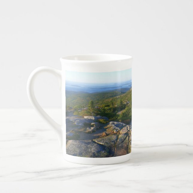 Morgens auf dem Cadillac Mountain at Acadia Prozellantasse (Links)