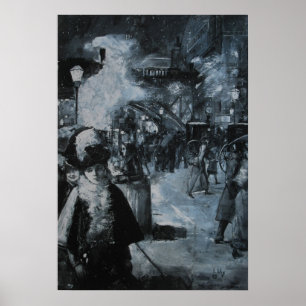 Morgens Bahnhof Friedrichstraße Poster