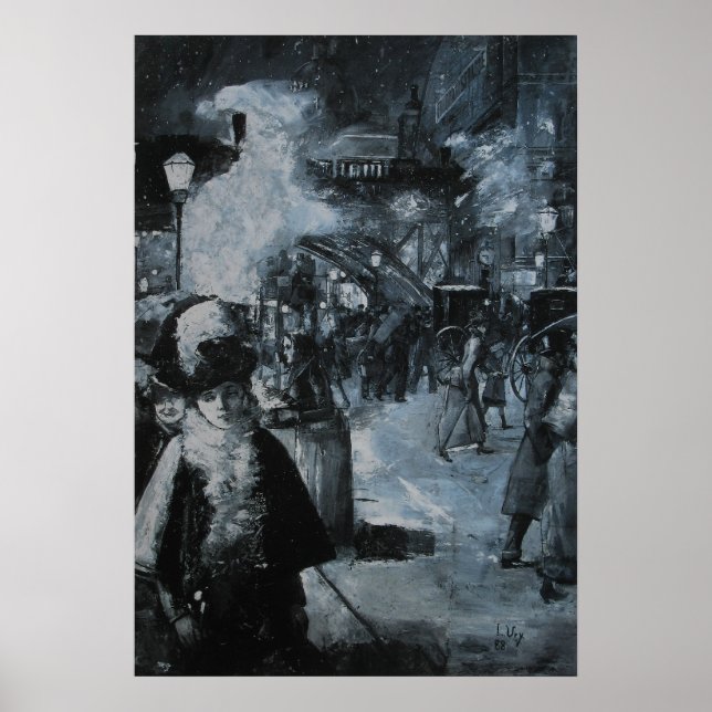 Morgens Bahnhof Friedrichstraße Poster (Vorne)