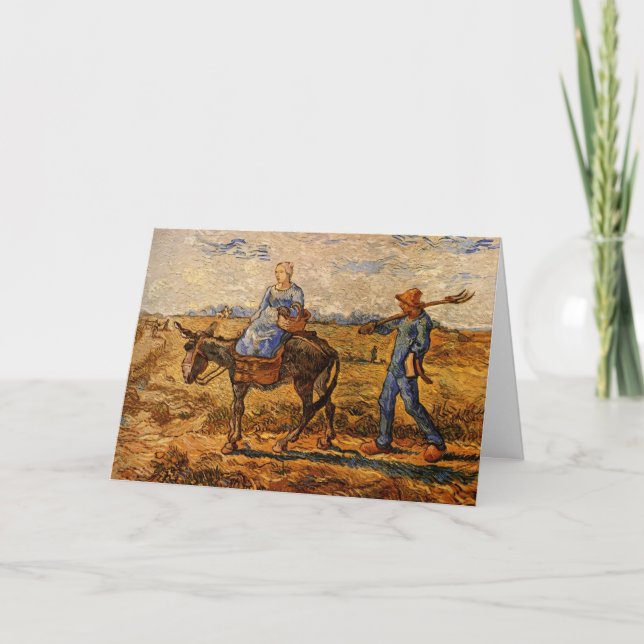 Morgens, Bauernpaar von Vincent van Gogh Karte (Vorderseite)