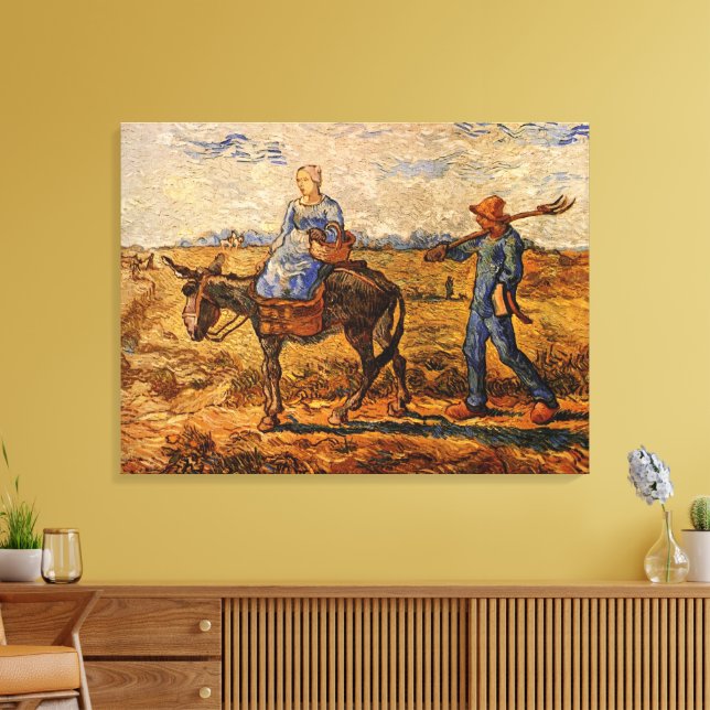 Morgens, Bauernpaar von Vincent van Gogh Leinwanddruck (Insitu (Wohnzimmer))