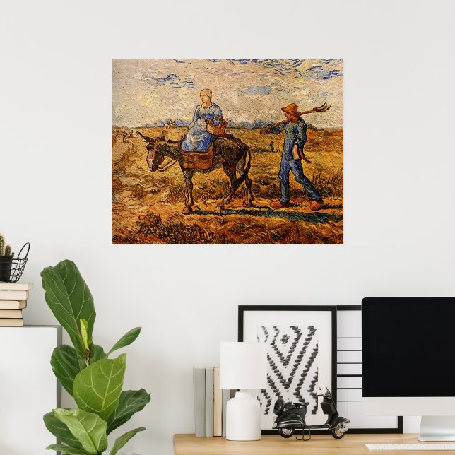 Morgens, Bauernpaar von Vincent van Gogh Poster (Heimbüro)