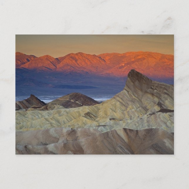 Morgens erstes Licht auf Zabriskie Point und Postkarte (Vorderseite)