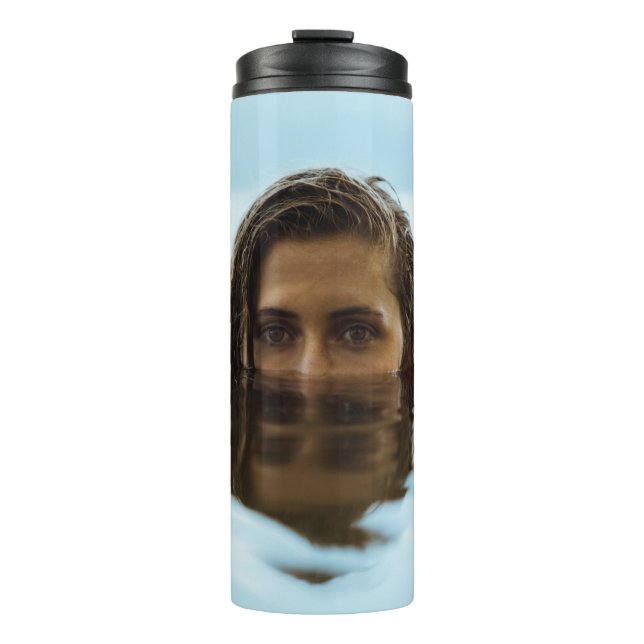 Morgens Frau im Körper Thermosbecher (Vorderseite)