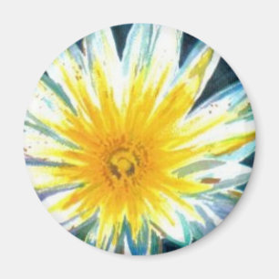 Morgens hellgelbe Blume um Mitternacht Magnet