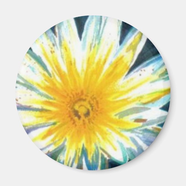 Morgens hellgelbe Blume um Mitternacht Magnet (Vorne)