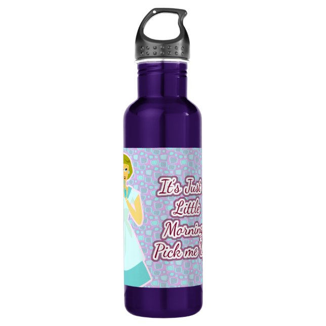Morgens holen Sie sich die versaute Kitsch Hausfra Trinkflasche (Vorderseite)