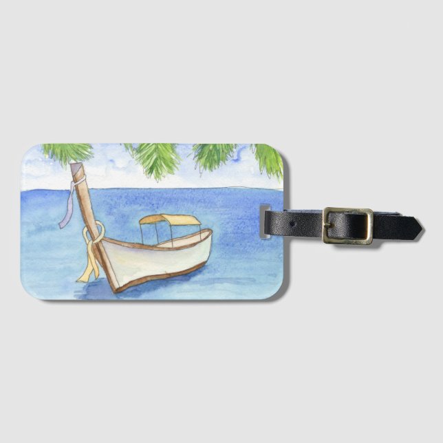 Morgens in Bali Gepäckanhänger (Vorderseite (Horizontal))