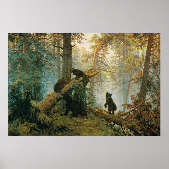 Morgens in einem Kiefernwald von Ivan Shishkin Poster (Vorne)