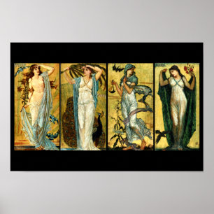 Morgens, Noon, Abend, Nacht von Walter Crane 1891 Poster