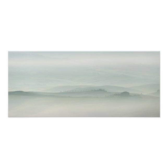 Morgens Pastell in neblig Toskana Fotodruck (Vorne)