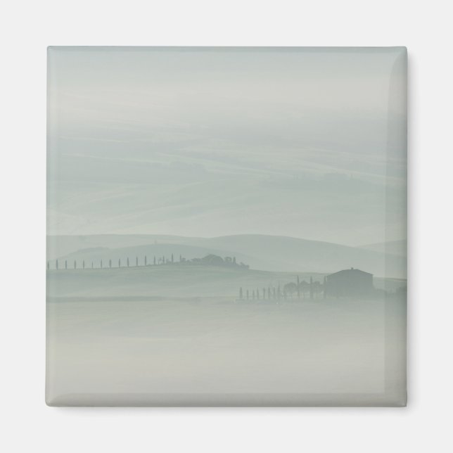 Morgens Pastell in neblig Toskana Magnet (Vorne)