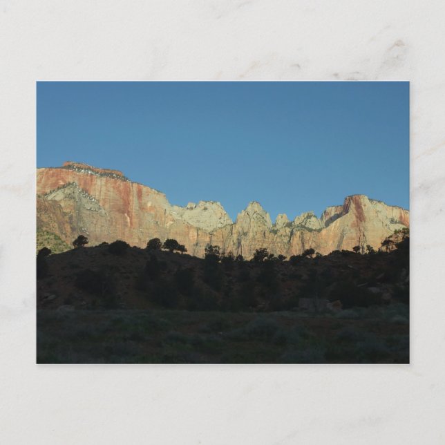 Morgens Rote Felsen im Zion Nationalpark Postkarte (Vorderseite)