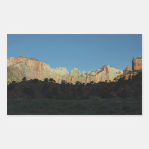 Morgens Rote Felsen im Zion Nationalpark Rechteckiger Aufkleber
