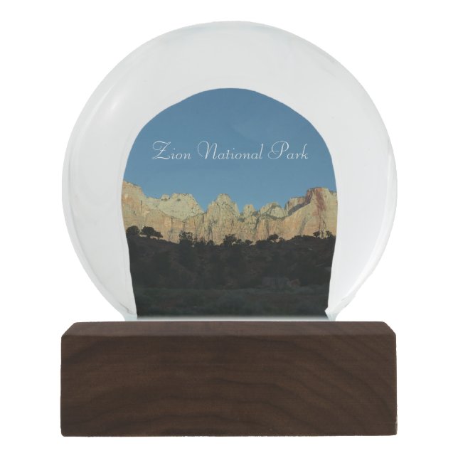 Morgens Rote Felsen im Zion Nationalpark Schneekugel (Vorderseite)