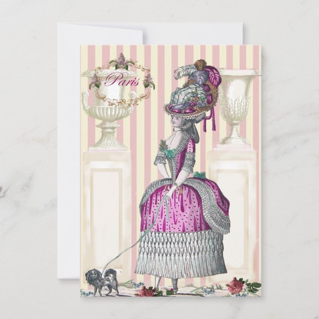 Morgens schlendern Sie die Champs-Élysées hinunter Einladung (Vorderseite)