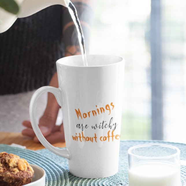 Morgens sind witzige weiße Halloween Milchtasse (Von Creator hochgeladen)