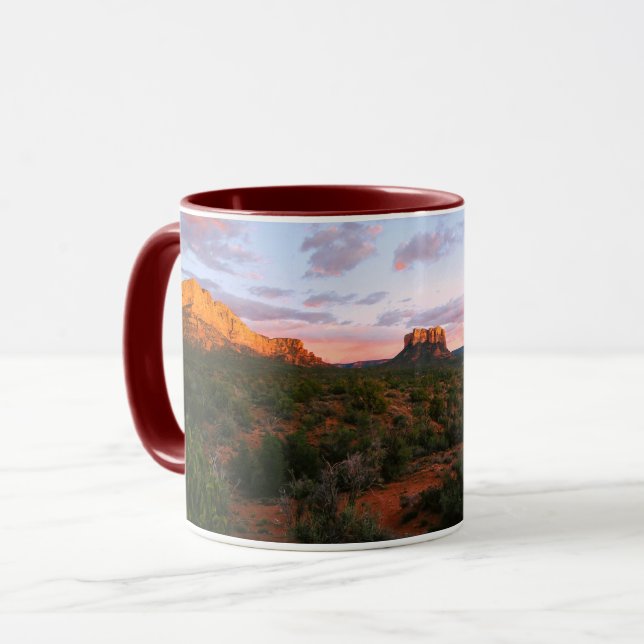 Morgens Sonnenaufgang Sedona Arizona Wüste Tasse (Vorderseite Links)