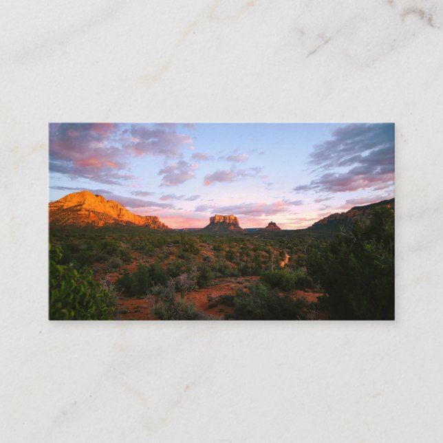 Morgens Sonnenaufgang Sedona Arizona Wüste Visitenkarte (Vorderseite)