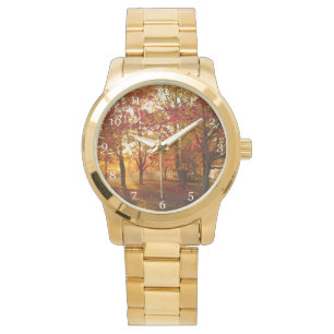 Morgensonne durch rote Ahornbäume Armbanduhr