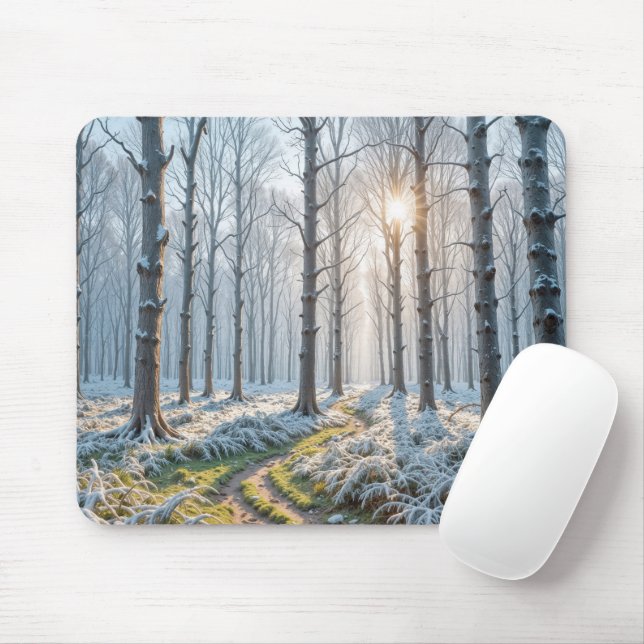 Morgensonne im Frostwald Mousepad (Mit Mouse)