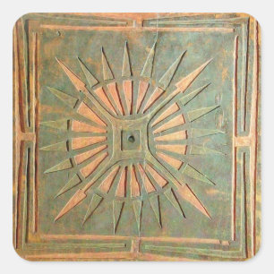 MORGENSTAR, antik gelb, braun, grün Quadratischer Aufkleber